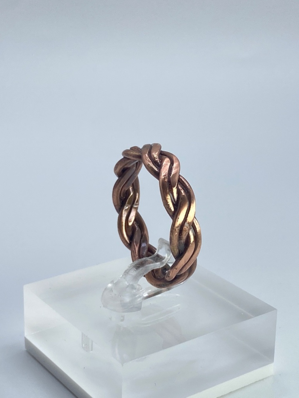 Handcrafted Solid Copper Braided Ring Artisan Woven Band Jewelry Size 10 OOAK